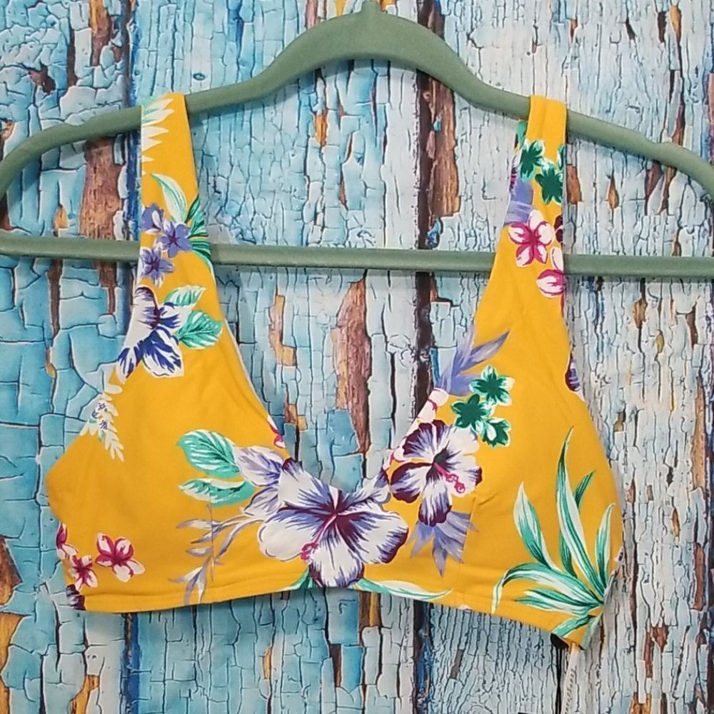 SUNN Lab Swim Yellow Floral Bralette Bikini Top
